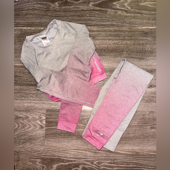 Gymshark pink-grey ombré workout set size small - Picture 1 of 3